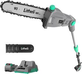 Litheli U1ps58000 Cordless Pole Saw 10 Inch 40v Saws For Tree Trimming Electric Branch Cutting