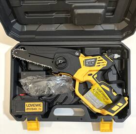 Lovewe Jy-ch0701 Cordless Mini Chainsaw 6 Inch Black/yellow Battery Powered Kit Garden Tool