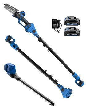 Luxter Lx-ht01-bl-20 5-in-1 Cordless Pole Saw And Hedge Trimmer Brushless Electric Mini Chainsaw Aut