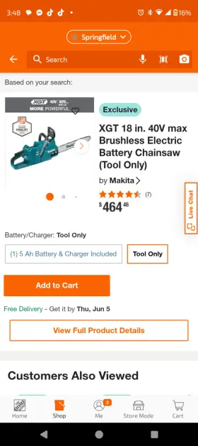 Gcu05z Makita 40v Max Xgt Brushless Cordless 16 Chain Saw - Bare Tool