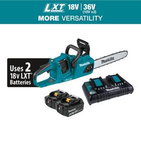 Makita Xcu07pt Chainsaw Kit 14 Inch 18v X2 36v Li-ion Cordless With 2 Batteries Charger