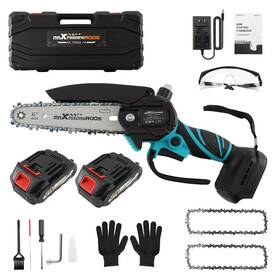 Maxpeedingrods 7rof69 21v Cordless For Mini Chainsaw 2 Battery Wood Cutting Garden Pruning 3 Chain