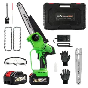 C69g0f Maxpeedingrods Brushless Mi-ni Chainsaw 1200w 6 Inch 8 Bar Cordless Pruning 2 Battery With Case