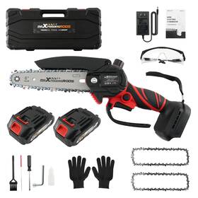 Maxpeedingrods Cl1zx0 21v Cordless Mi-ni Chainsaw 2000mah Battery 3 Chains Portable Wood Pruning Kit
