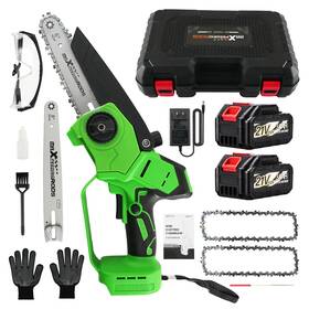Maxpeedingrods Fydqn9 1200w For Brushless Mini Chainsaw Cordless 6 Inch 8 Bar 2 Battery Auto-oil With Case