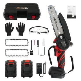 Maxpeedingrods J9aofk 21v Cordless Mi-ni Chainsaw With 2 Battery 3 Chains Portable Wood Pruning Kit