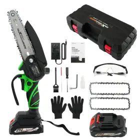 Nn8gma Maxpeedingrods 21v For Mini Chainsaw Cordless 2 Batteries 3 Chains 6 Inch Guide Bar Garden