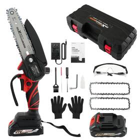 Maxpeedingrods R9yua2 21v Cordless For Mini Chainsaw 2 Batteries 3 Chains Portable Garden Pruning Tool