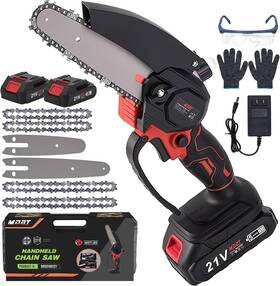 Mdbt 723496810228 6inch Electric Mini Chainsaw Cordless 2 Battery Hand-held For Efficient Cutting