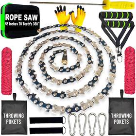 Mian Mu 445046876821 55 Inch High Limb Rope Saw With Dual Sided 70 Teeth 360 Chain Manual Hand