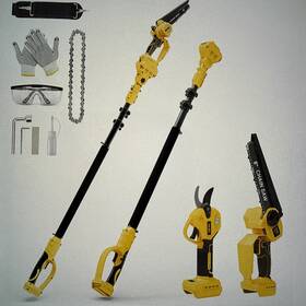 Milbis 313050082095 4-in-1 Cordless Pole Saw And Electric Pruning Shears For Dewalt 20v Battery 15ft