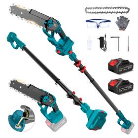 Milbopax L-cps-0005 2-in-1 Electric Pole Saw For Tree Trimming 8 Inch Cordless Mini Chainsaw Wit