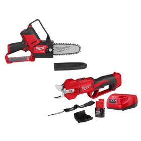 Milwaukee 2527-20-2534-21 Pruning Saw Hatchet Pruner Shears Kit 12v Li-ion Brushless Cordless
