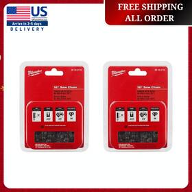 Milwaukee 49-16-2715-49-16-2715 New 2-pack 16 Inch Chainsaw Chain Saw M18 Fuel Narrow Kerf 3/8