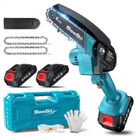 Misopily 744759253569 Mini Chainsaw Cordless 6 Inch Handheld Electric Power Chain Saw For Tree Trimming