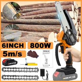Mitool Kit Mr-ldj013-1 6 In Mini Handheld Electric Chainsaw Cordless Chain Saw Wood Cutter 1 Battery