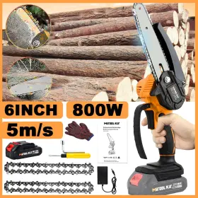 Mr-ldj013-1 Mitool Kit 6 In Mini Handheld Electric Chainsaw Cordless Chain Saw Wood Cutter 1 Battery