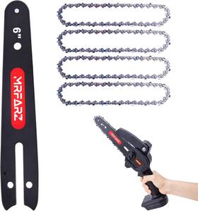 Mrfarz 768383067576 6ftft Mini Chain Saw Bar With 4pcs Chainsaw Chains 1/4 Inch Lp Pitch 0.043 Gauge 37 Link