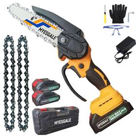 Myesgale 744968554945 2-in-1 Cordless Pole Saw And Mini Chainsaw 21v 2.0ah Battery Powered Chain Saw