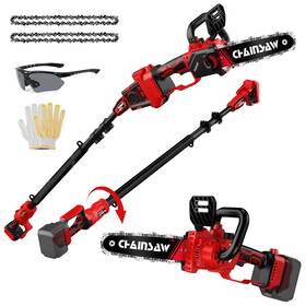 Naokev 717382464633 2-in-1 Cordless Pole Saw 8 Inch Brushless Chainsaws Compatibility With