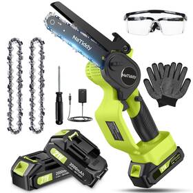 Natiddy 975672957683 Mini Chainsaw 6-inch Electric Cordless With 2 Batteries Upgraded 750