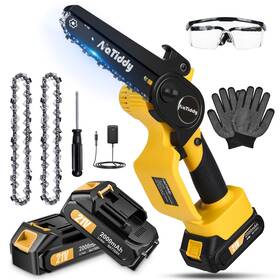 Natiddy 975672957690 Mini Chainsaw 6-inch Electric Cordless With 2 Batteries Upgraded 750