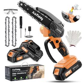 Natiddy Gb-cs2401-orange Mini Chainsaw Cordless 6 Inch Portable Electric With Auto Oiler Sm