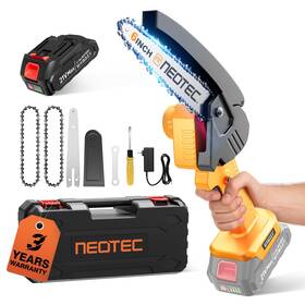 Neotec 037936958846 Mini Chainsaw Cordless 6-inch Handheld Electric With 2000mah Batter