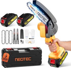 Neotec 037936959324 Mini Chainsaw Cordless 6-inch Handheld Electric Battery Powered