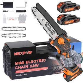 Nexpow 445012158197 8 Inch Mini Chainsaw 24v Cordless 2 Batteries Handheld Wood Cutter