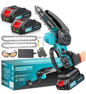 Nufr Bei & Hong 744110726626 New And 21v Cordless Mini Chainsaw 6 Inch With 2 Batteries Acces