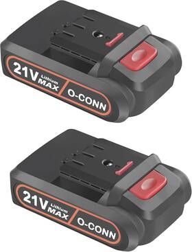 O-conn 726084554818 O-conn Mini Chainsaw Battery Replacement 2 Pack 21v Max 2000mah Rechargeable Ba
