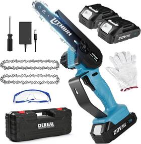 Odogym 313055745759 Mini Chainsaw Cordless 6-inch With 2 Batteries Powered 40v Electric Power Chain