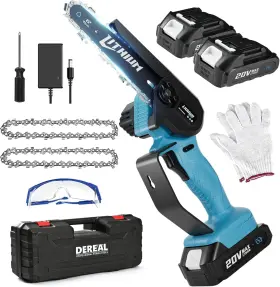 Odogym 313055745759 Mini Chainsaw Cordless 6-inch With 2 Batteries Powered 40v Electric Power Chain