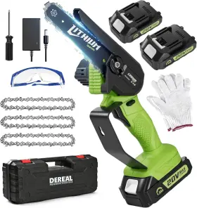 Odogym 445001648692 Mini Chainsaw 6 Inch Cordless 2 Rechargeable Batteries Powered All 40v Large C