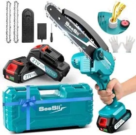 Ch600 Onestop-stores 445018599536 Mini Chainsaw 6 Inch Cordless With 2x2000mah Batteries Oiler System And Rep