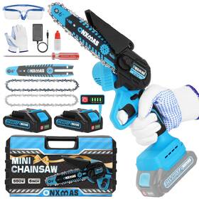 Onxmas Odj-550-6c-lanse-sxk Mini Chainsaw 6 Inch Cordless Wood Ranger With 2 Batteries Ha