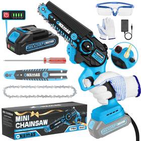 Onxmas Onxmas-775wh-blue-chk Mini Chainsaw 6 Inch Cordless Wood Ranger With 21v 2.0ah Battery