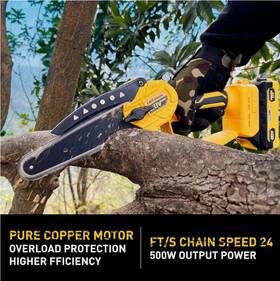 Orblon Ocst6 Cordless Mini Chainsaw 20v Lithium Ion 6 Inch Compatible With Dewalt Batt