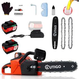 Outigo 711544492955 Cordless Electric Chainsaw 1000w Brushless 12-inch With 2 21v Batte