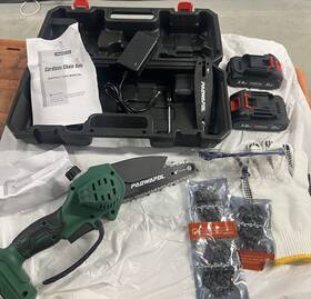 Paowafol 748095707090 Mini Chainsaw Brushless Two 8 Inch Cordless Hand-held Electric