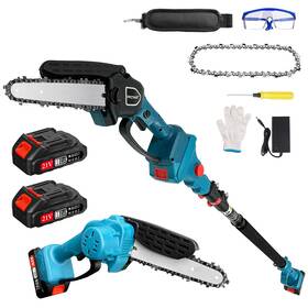 Pfctart 711325652385 Cordless Pole Saw And Mini Chainsaw 2-in-1 2 21v 2ah Battery Powered Brushle