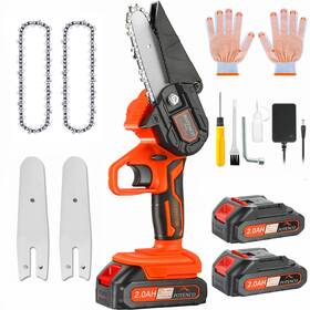 Potenco 707987648272 Mini Chainsaw Small Handheld Chainsaws Cordless Battery Powered Chain