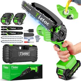 Proxxi 744759860903 6-inch Mini Chainsaw With 2 Batteries - Ideal Gift For Gardeners And Dads