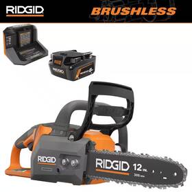 Ridgid 445014318308 18v Brushless 12 Inch Electric Battery Chainsaw With 6.0 Ah Max Output An