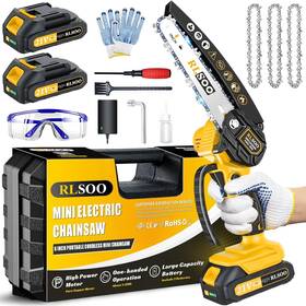 Rlsoo Mcs-yl5 Mini Chainsaw 6-inch Electric Cordless Portable Small Handheld