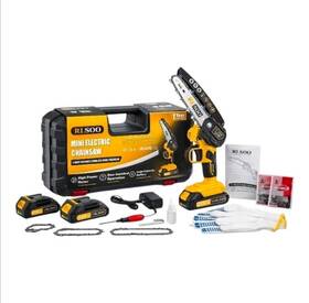 Rlsoo Yellow-6in. 6 Inch Mini Cordless Chainsaw 24v With 2 Batteries Case Tree Pruning New
