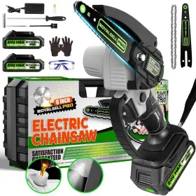 Royalsellpro 616421932228 Easy Handle And Powerful Mini Chainsaw Cordless With Automatic Oiler Ligh