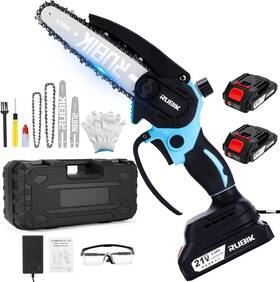 Rubik 313018939997 Mini Chainsaw Cordless 8 Inch &6 Electric Chain Saw Battery Powered Handh
