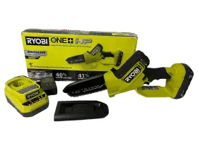 Ryobi 046396044808 One Hp 18v Brushless 6 Inch Compact Pruning Mini Chainsaw Kit With Battery